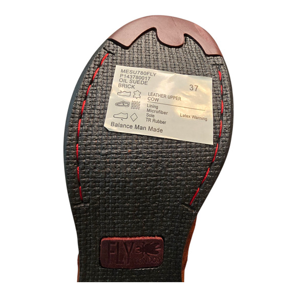 Fly London Shoes Womens Size 37 Brick Oil Suede Lace Up Ankle Booties Fallcore - Picture 10 of 13